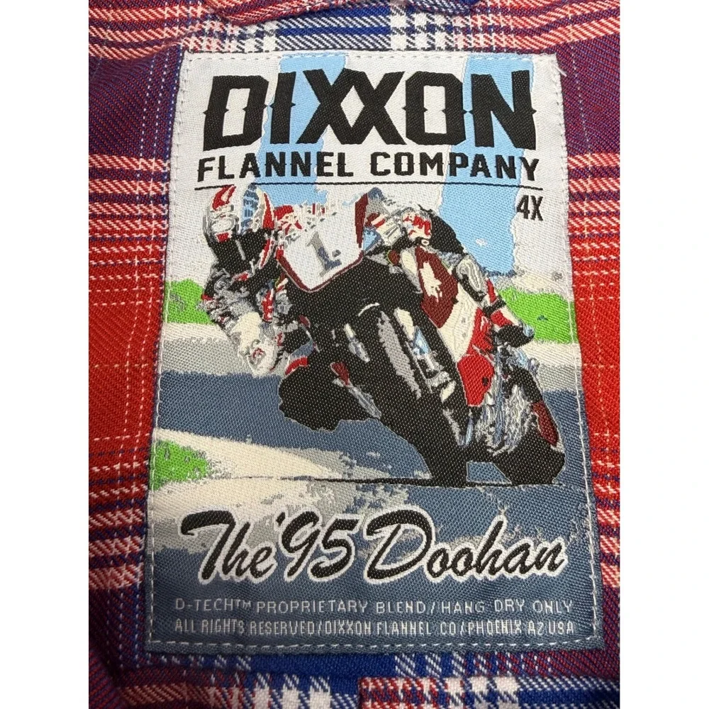 Dixxon‎ Flannel The 95 Doohan Mens 4X Mick Doohan Plaid D-Tech Motorbike Shirt